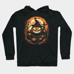 Scary Pumpkin Ghost on Halloween Hoodie